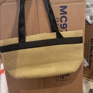 Talbots Stylish Tan and Black Women's Tote Bag